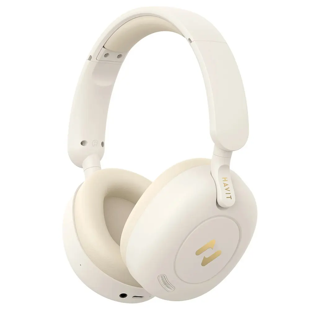 Havit Bezdrátová sluchátka H655BT Pro s pouzdrem Bluetooth 5.3 béžová
