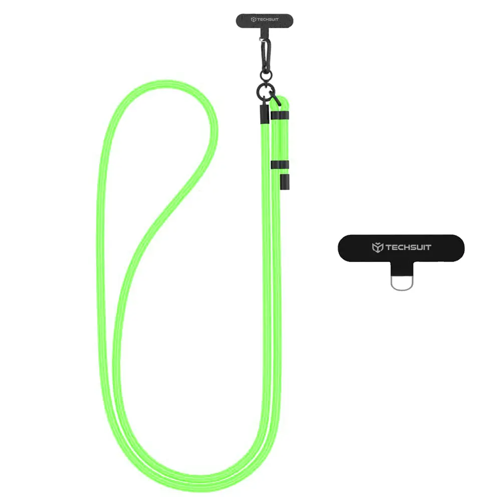Techsuit Rope Crossbody Strap RCS1-44 pro telefony karabina nylon limetkový květ