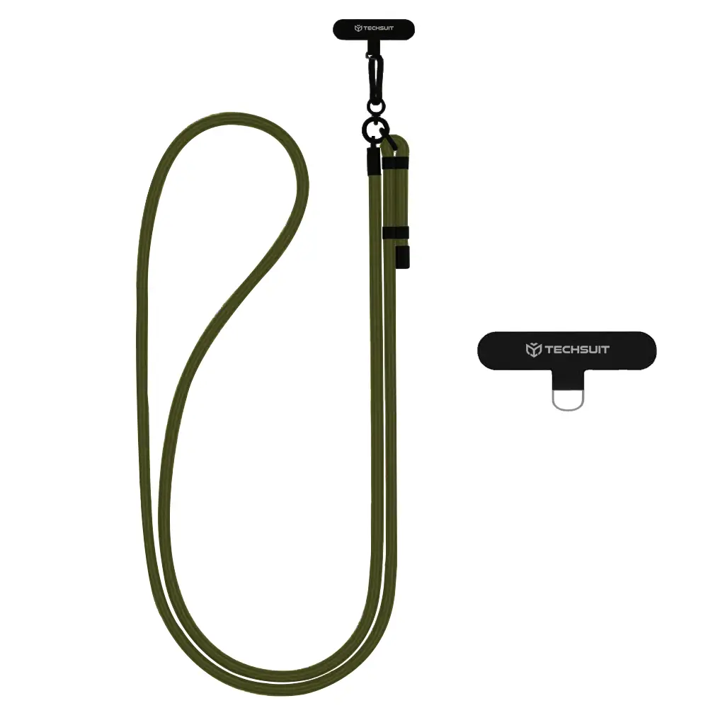 Techsuit Rope Crossbody Strap RCS1-06 pro telefony karabina nylon mechově zelená