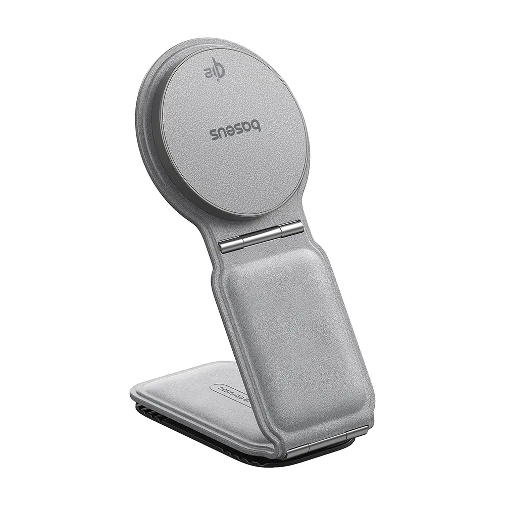 Baseus Car Holder s bezdrátovým nabíjením PrimeTrip C02 magnetický úchyt na palubní desku 15W matná šedá