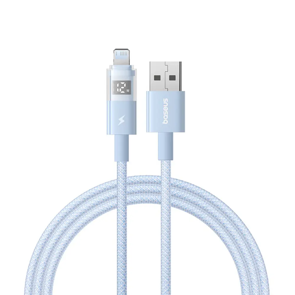 Baseus Data Cable Display 2 USB na Lightning Rychlé nabíjení Digitální displej 2.4A 2m modrá Galaxy