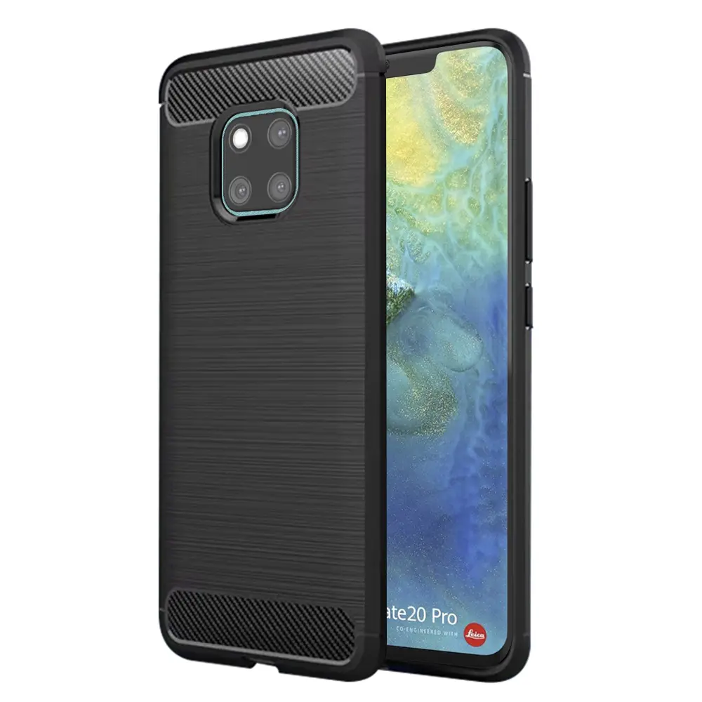 Techsuit Carbon Silicone pro Huawei Mate 20 Pro černá