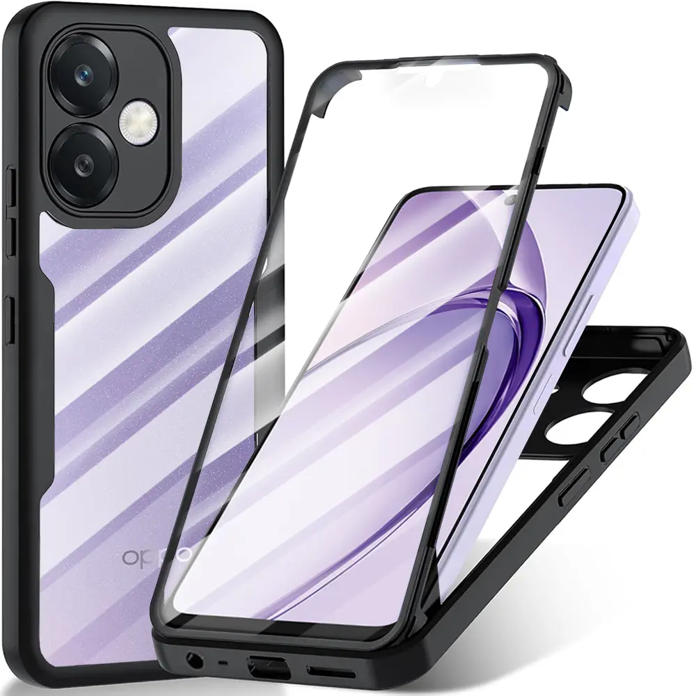 Techsuit ColorVerse 360 Series + Ochranné sklo pro Oppo A40 4G A60 5G černá