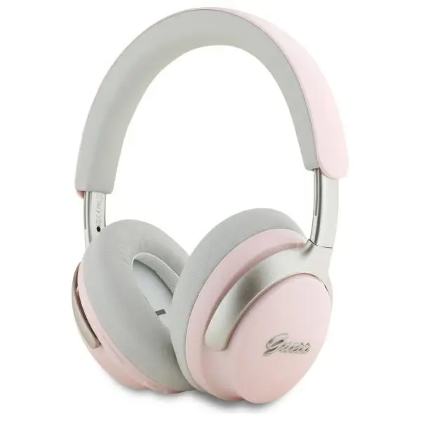 Guess Wireless Headphones Metal Script Logo Bluetooth ANC On-ear růžová