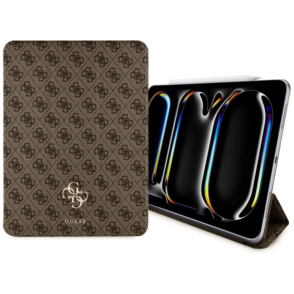 Guess Magnetic 4G Big Logo pouzdro iPad Pro 11 2024/2025 hnědé
