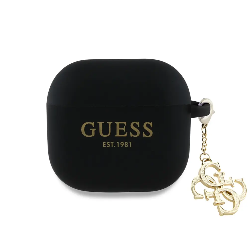 Guess Silicone s přívěskem 4G pro Apple AirPods 4 černá