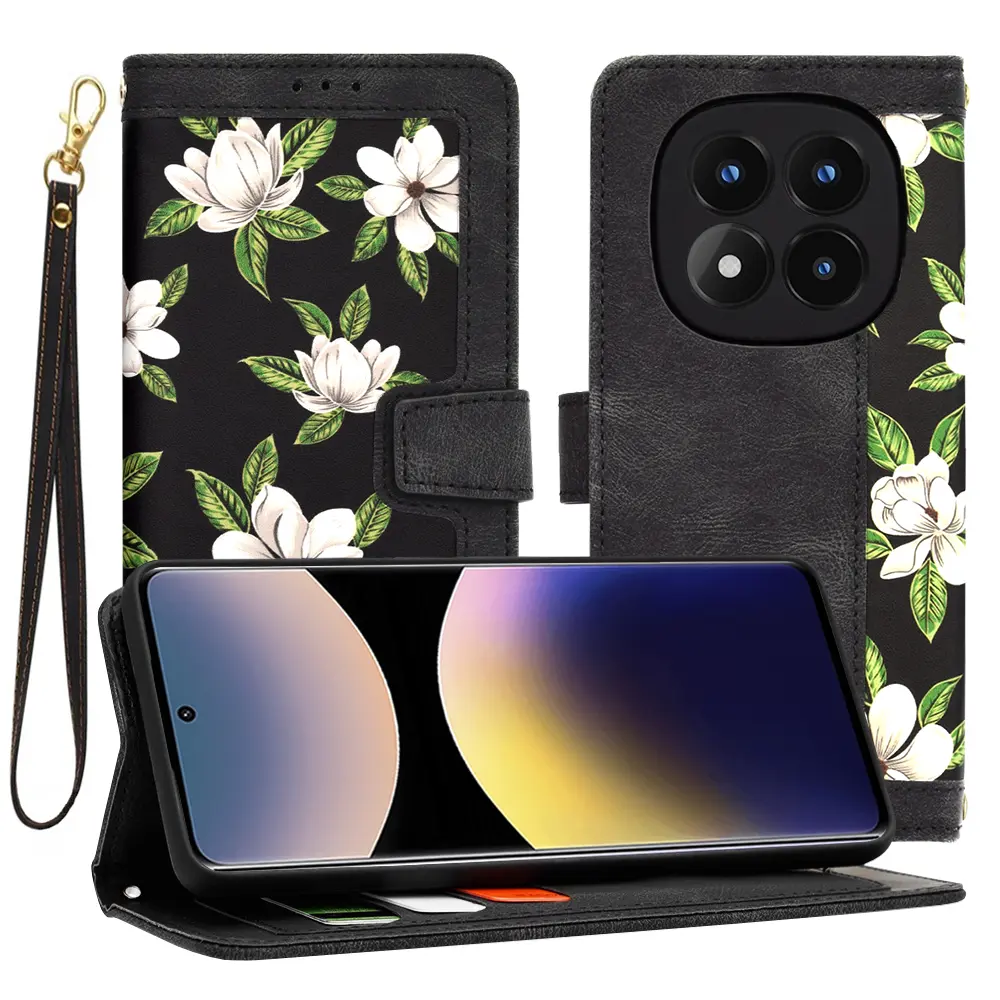 Techsuit FlipCraft Xiaomi Redmi Note 14 Pro 4G Květiny úsvitu
