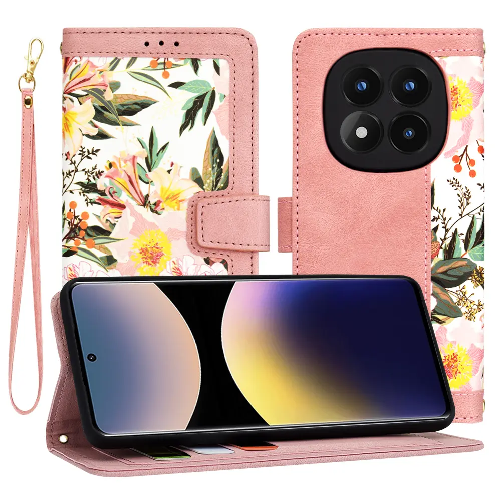 Pouzdro Techsuit FlipCraft pro Xiaomi Redmi Note 14 Pro 4G růžové