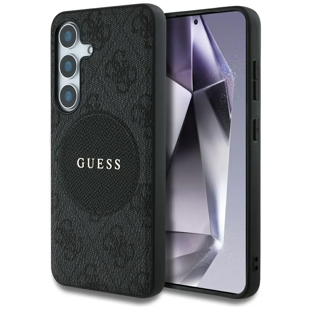 Guess 4G Circle Classic Logo MagSafe Samsung Galaxy S25 černá