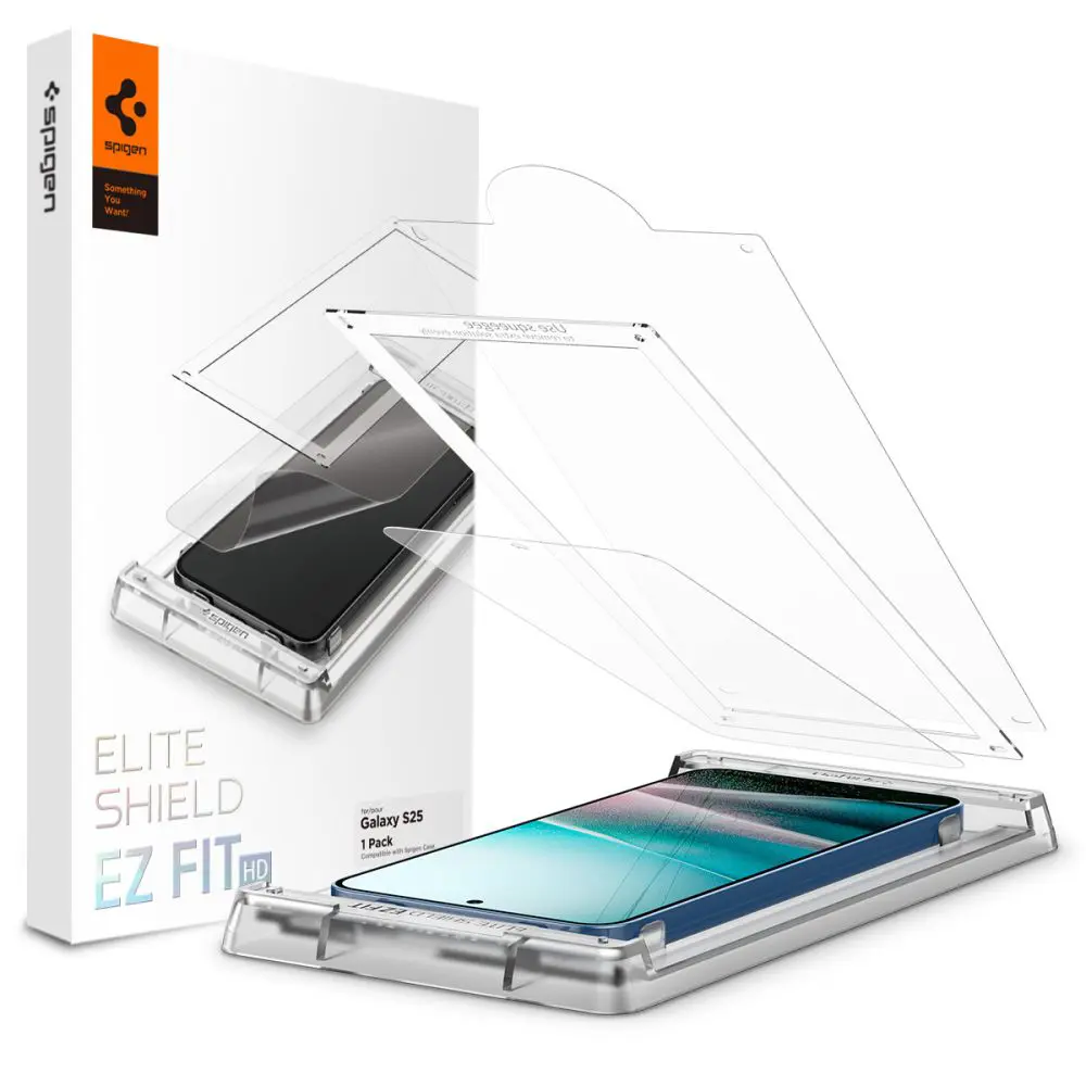 Spigen Elite Shield EZ Fit HD Samsung Galaxy S25 Plus průhledný