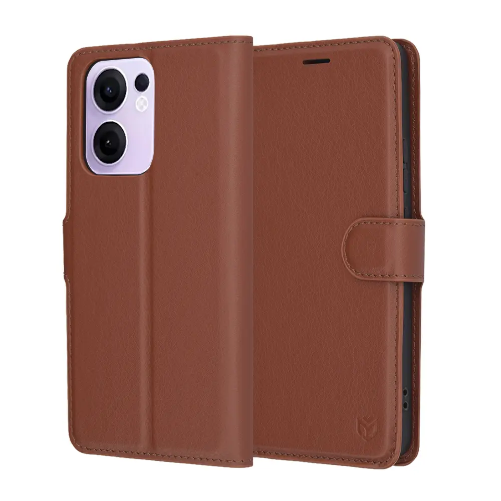 Pouzdro Techsuit z kůže pro Oppo Reno13 F 4G Reno13 F 5G Reno13 FS 5G hnědé