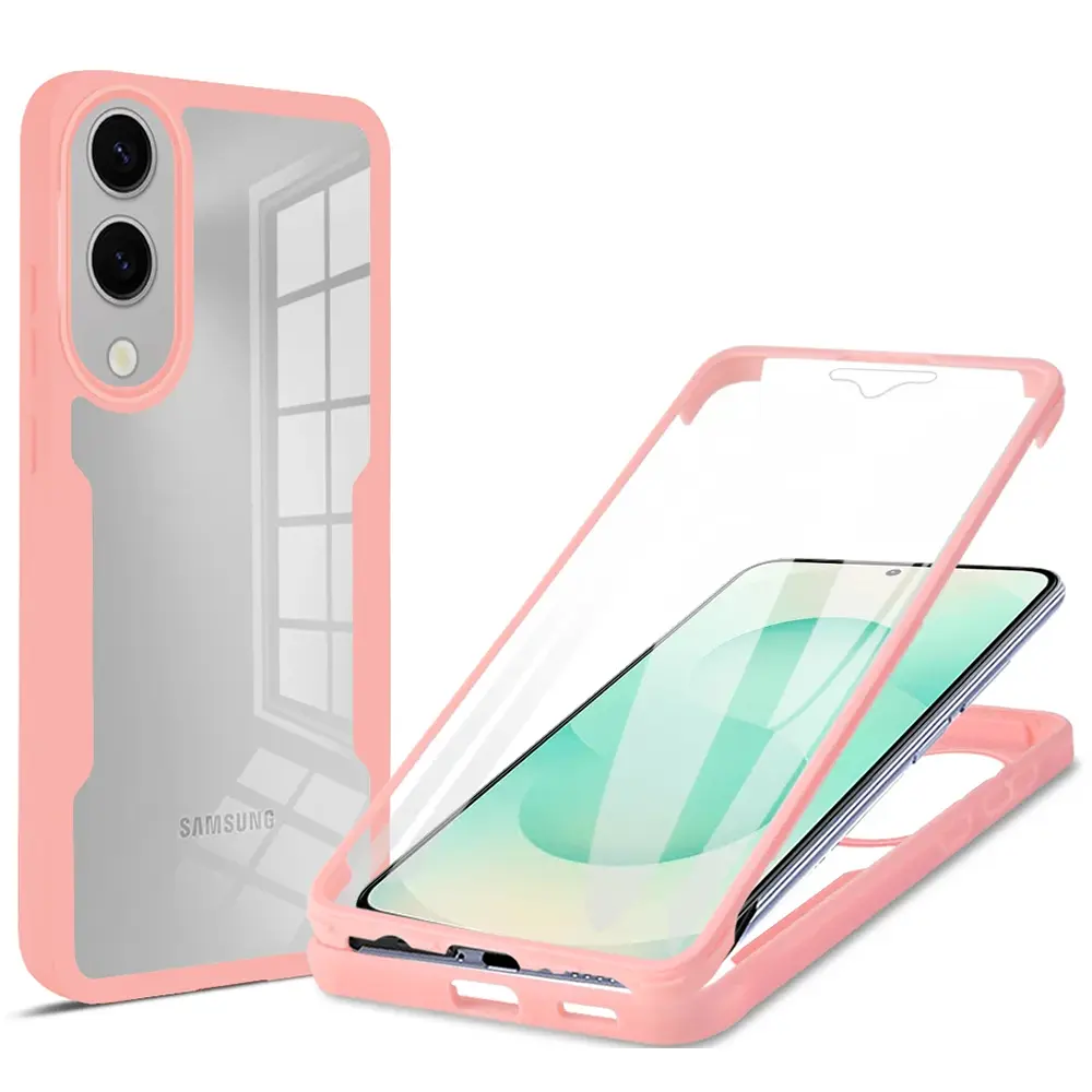 Techsuit ColorVerse 360 Series + Ochranné sklo Samsung Galaxy S25 Edge Růžová