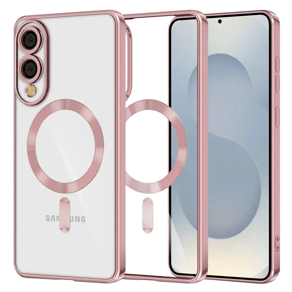 Techsuit Luxury Crystal MagSafe pro Samsung Galaxy S25 Edge růžový