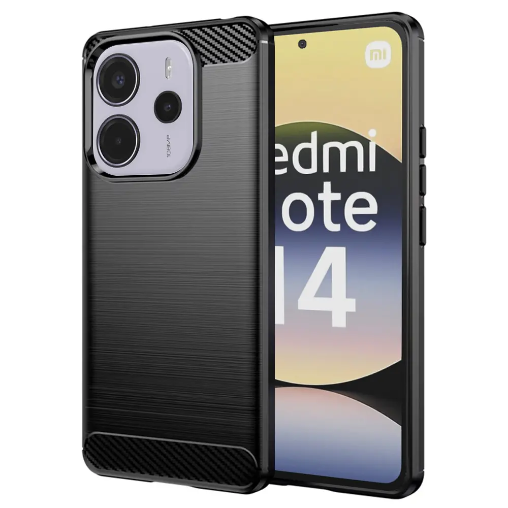 Pouzdro Techsuit Carbon Silicone pro Xiaomi Redmi Note 14 4G černé