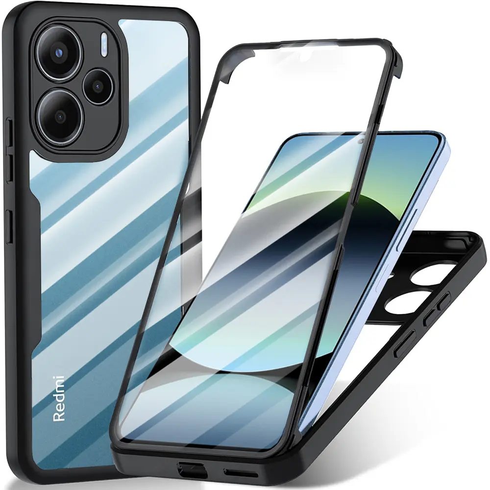 Techsuit ColorVerse 360 Series + Ochranné sklo Xiaomi Redmi Note 14 4G Černá