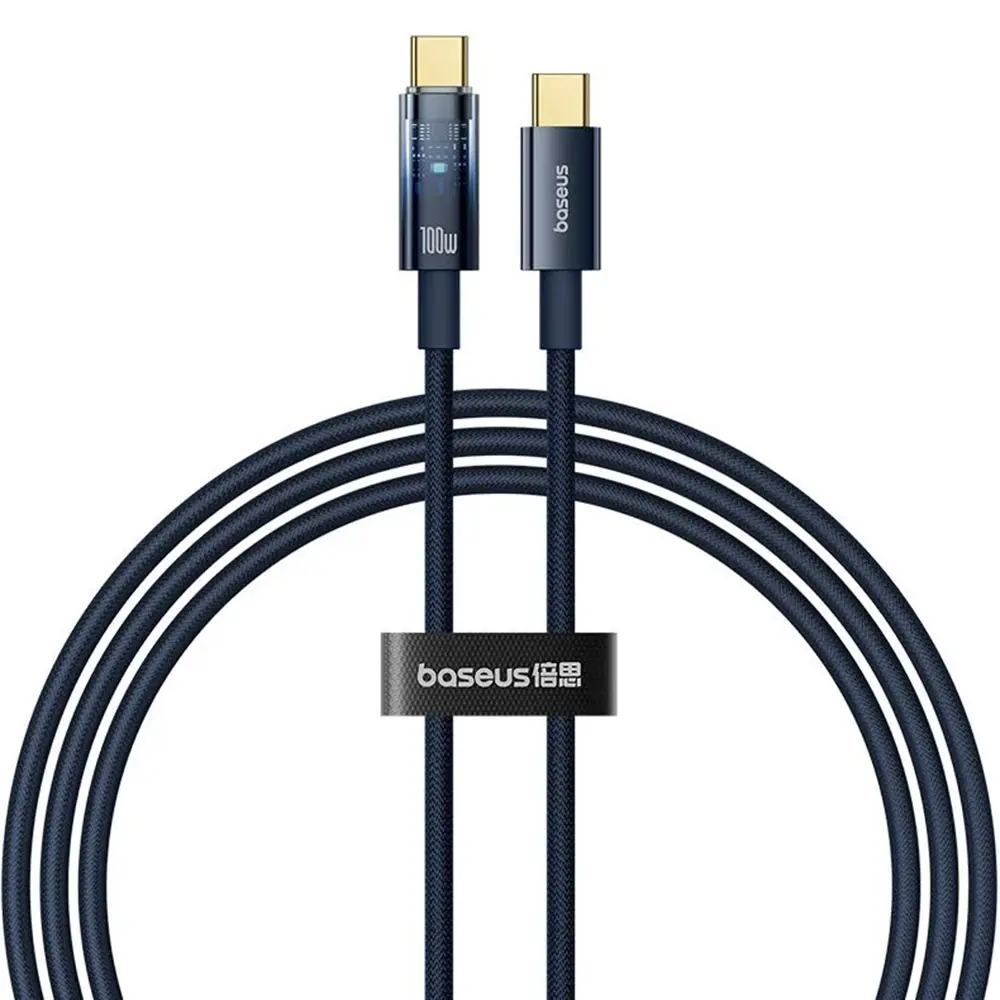 Baseus Data Cable Explorer Type-C Rychlé Nabíjení 100W 1m Tmavě Modrá