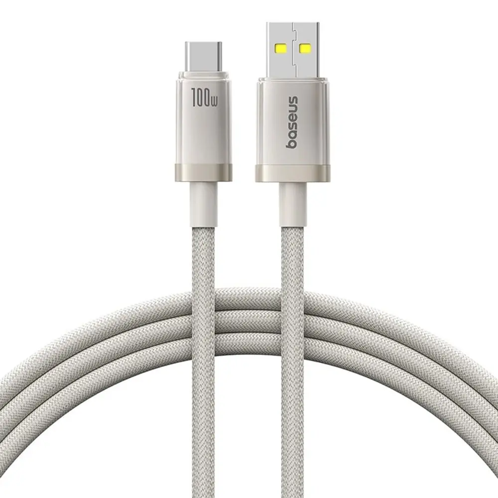 Baseus Data Cable Titanium USB na Type-C 100W Rychlé nabíjení 2m Stříbrná