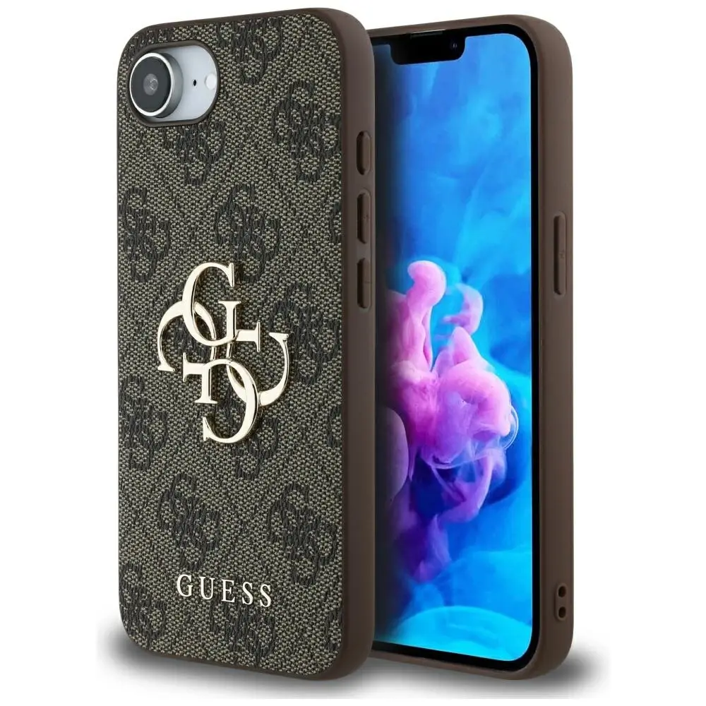 Guess PU 4G Metal Logo Zadní Kryt pro iPhone 16e/17e Grey GUHCPSE44GMGGR