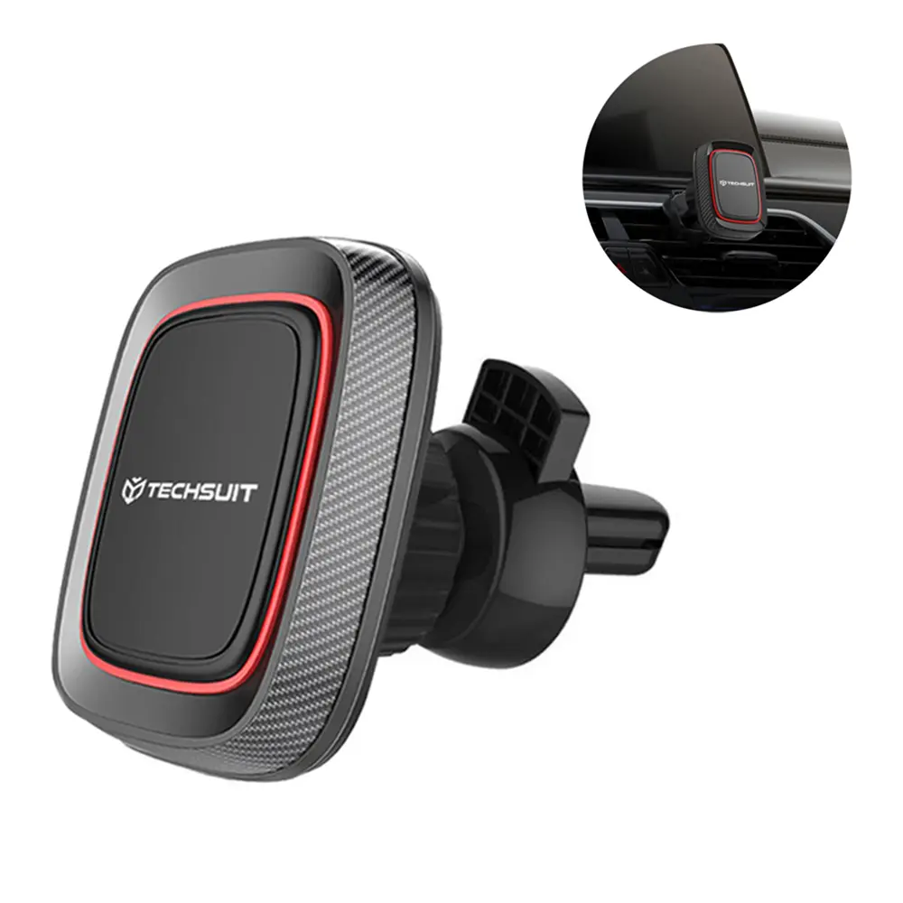 Techsuit Car Holder MagGrip S5 Držák do auta na větrací mřížku černý červený