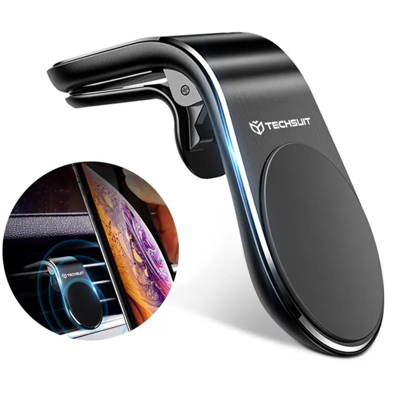 Techsuit Car Holder AirGrip (S7) vodopádový magnetický držák do auta černý stříbrný