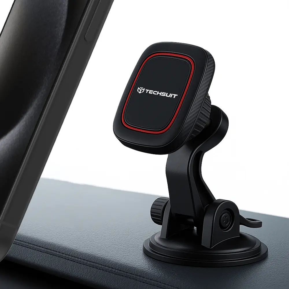 Techsuit Car Holder MagGrip S6 na palubní desku magnetický úchyt černá červená