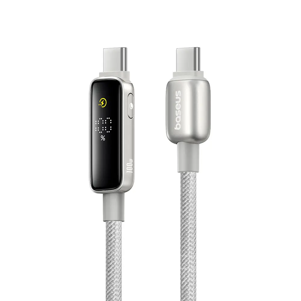 Baseus Data Cable Vipow Type-C Rychlé Nabíjení Displej Režim Spánku 100W 2m Galaxy Přírodní Titan