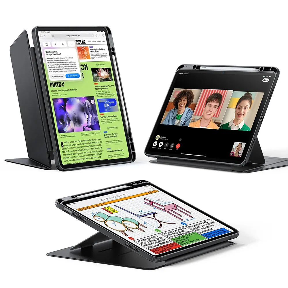 Pouzdro ESR Flip Hybrid s držákem na tužku iPad Air 13 (2024/2025) černé