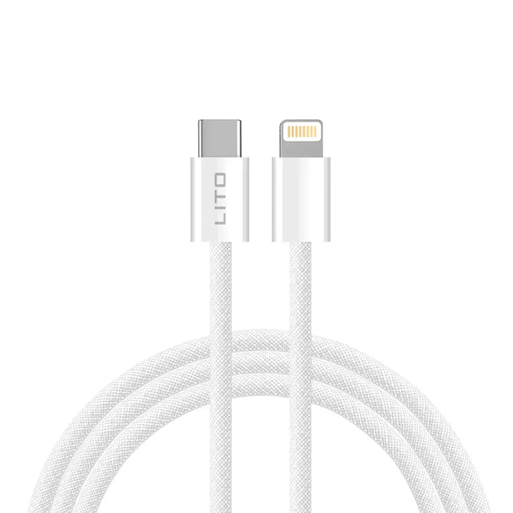 Lito Data Cable LD04CL Type-C na Lightning Rychlé nabíjení 27W 1m Bílá