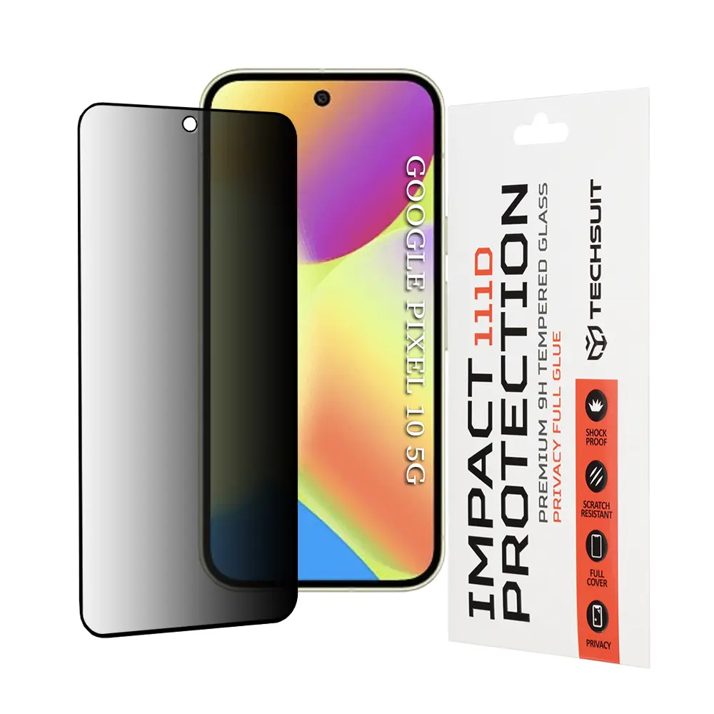 Ochranné sklo Techsuit 111D Privacy Full Glue pro Google Pixel 10 černé