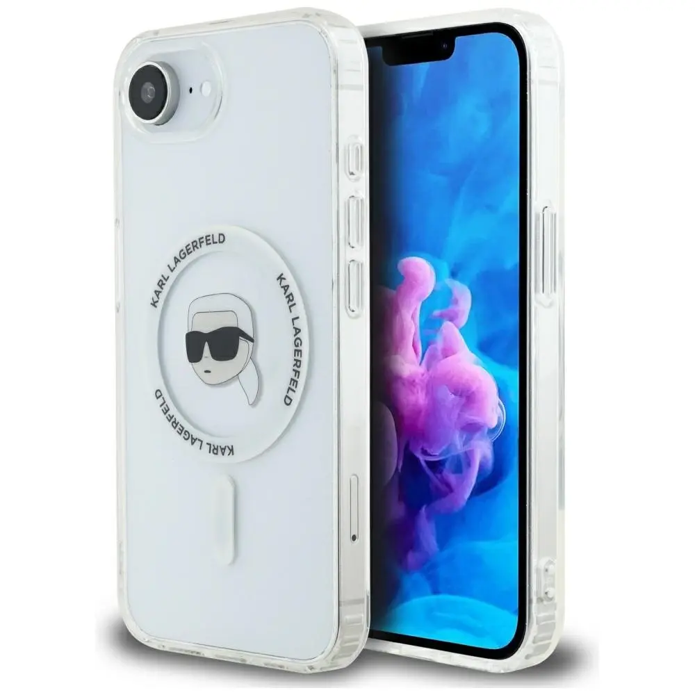 Karl Lagerfeld IML MagSafe iPhone 16e Bílá Karlova Hlava