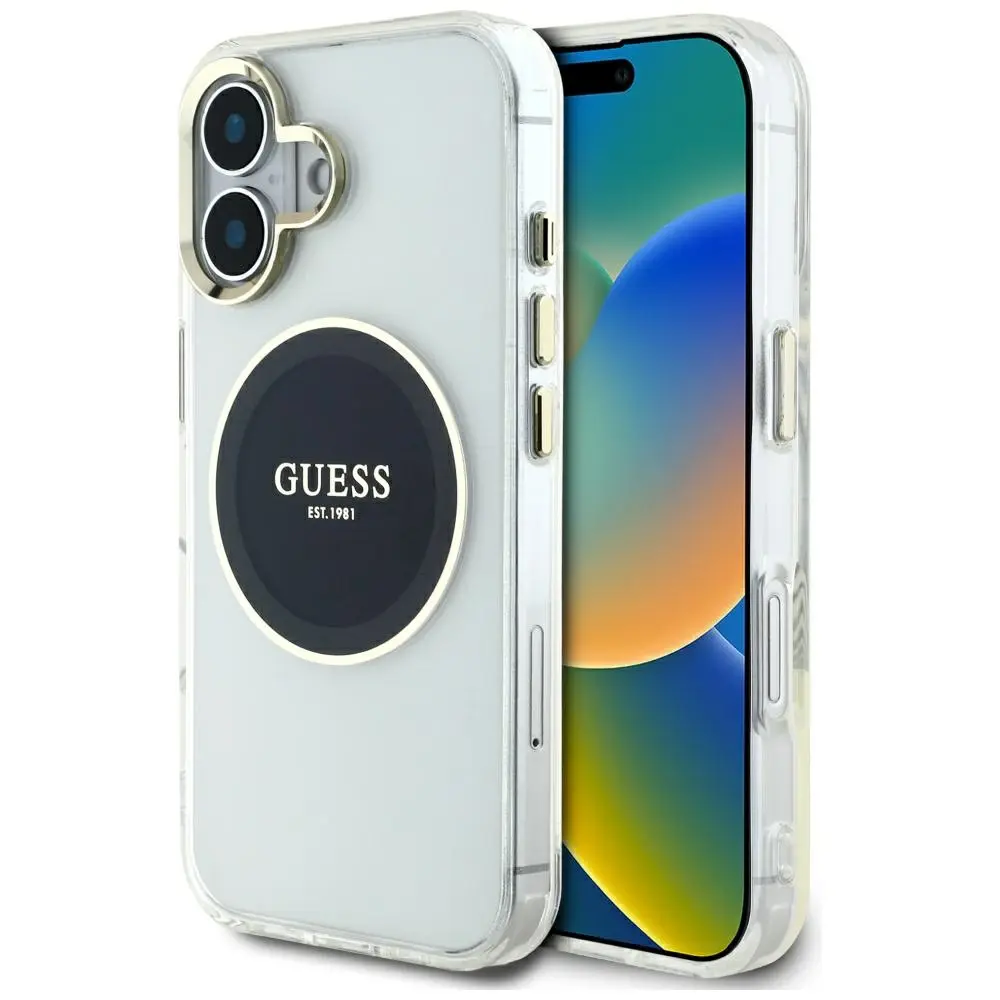 Guess IML Metal Colored Circle MagSafe GUHMP16SHTDRCEDK iPhone 16 černá