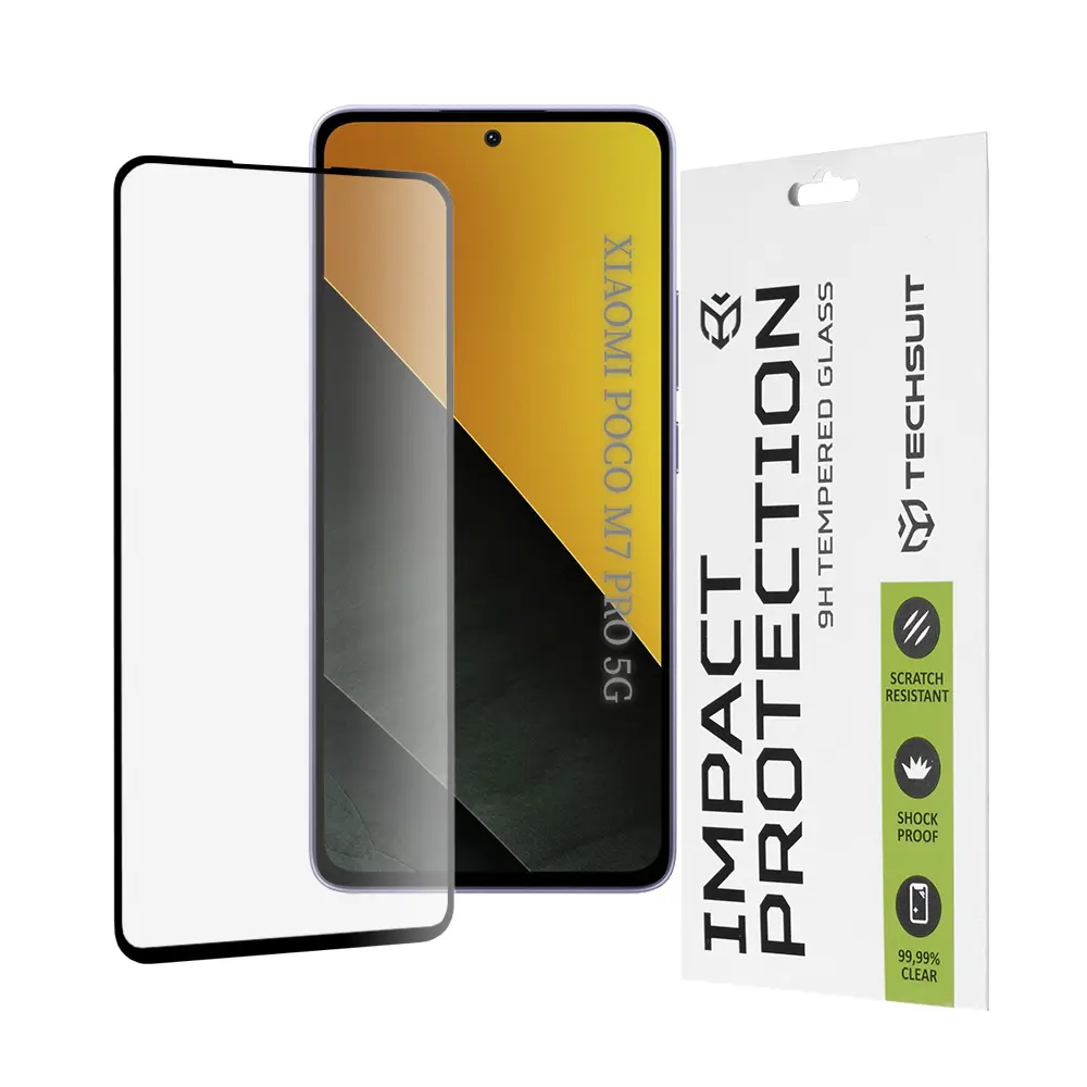 Ochranné sklo Techsuit 111D pro Xiaomi Poco M7 Pro 5G černé