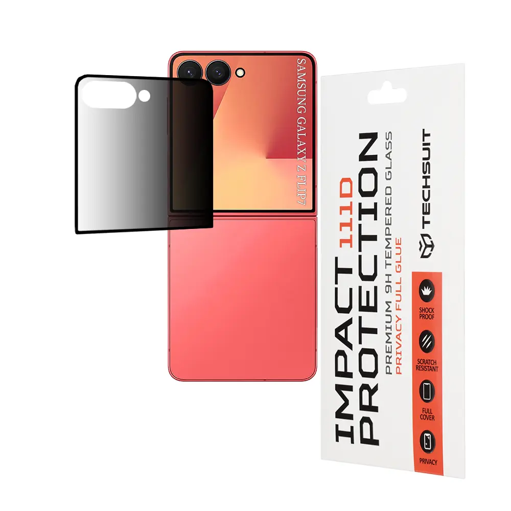 Ochranné sklo na displej Techsuit 111D pro Samsung Galaxy Z Flip7 černé