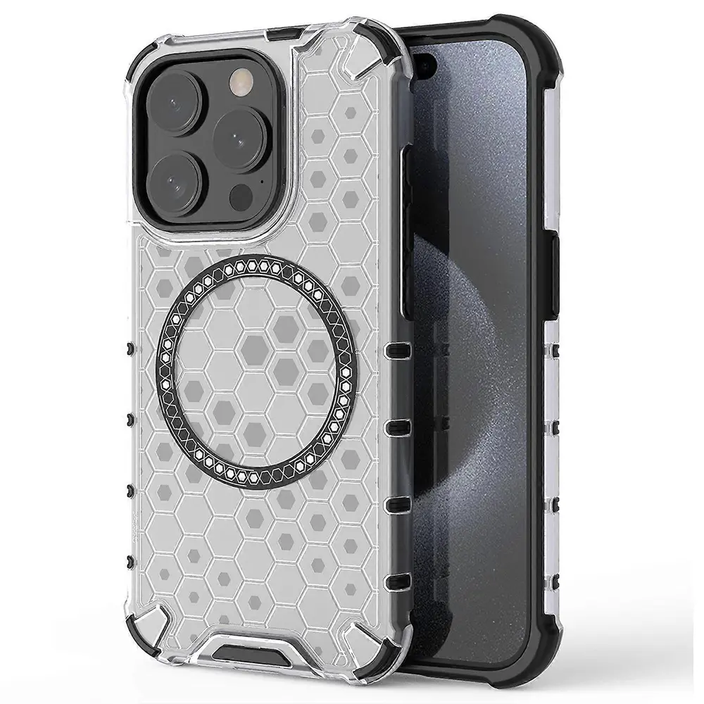 Techsuit HoneyComb Shield MagSafe pro iPhone 15 Pro bílý