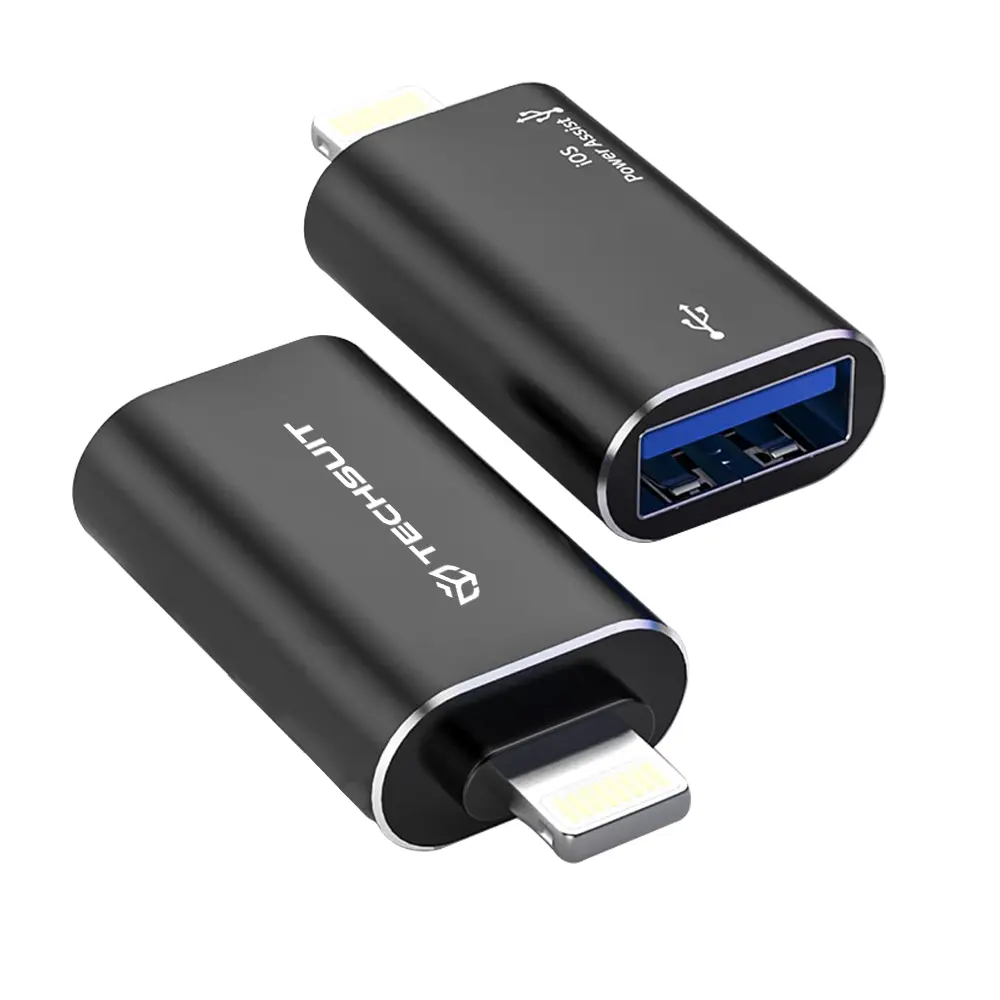 Techsuit Premium OTG adaptér AluVoltX A18 USB na Lightning černý