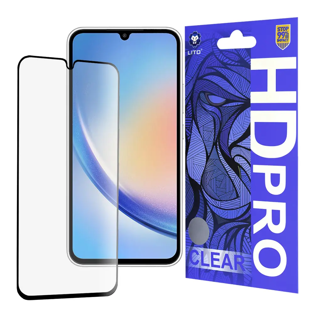 Lito – HD Pro Clear ochranné sklo pro Samsung Galaxy A34 5G – černý