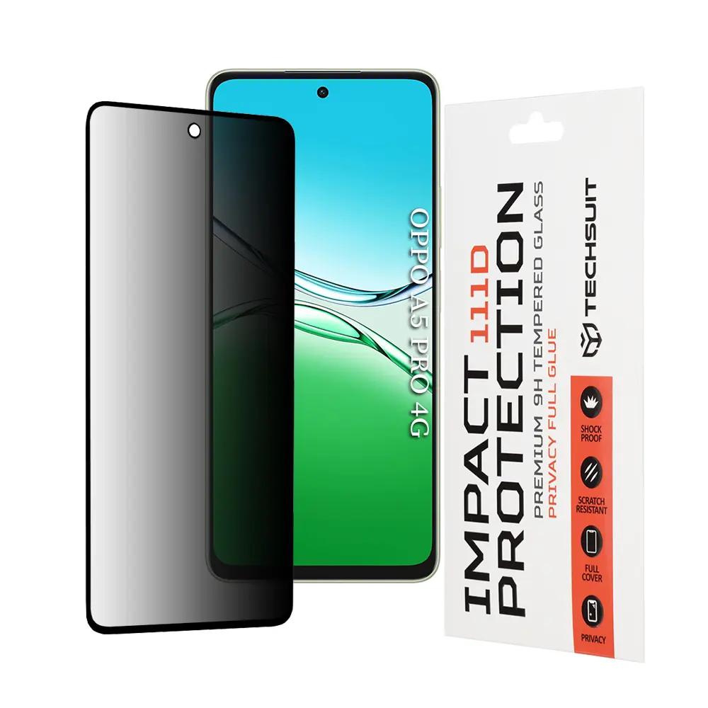 Ochranné sklo Techsuit 111D Privacy Full Glue pro Oppo A5 Pro černé