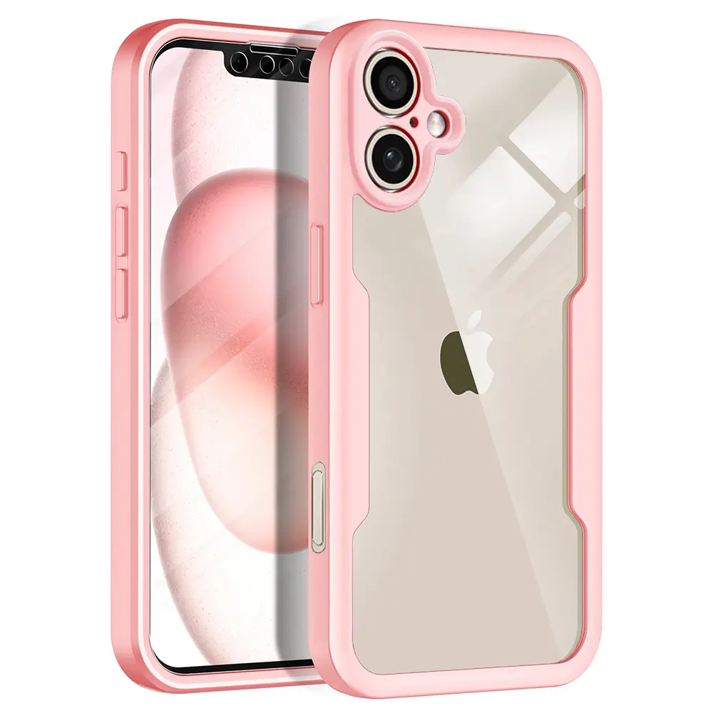 Techsuit ColorVerse 360 Series + Ochranné sklo iPhone 17 růžová