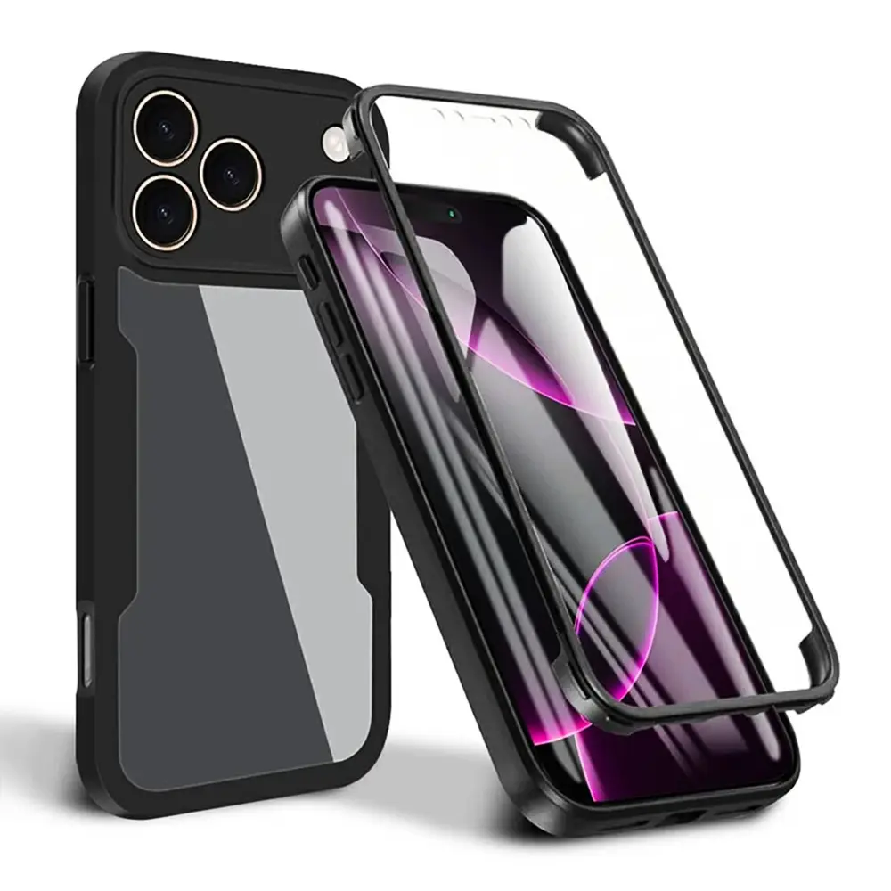 Techsuit ColorVerse 360 Series + Ochranné sklo iPhone 17 Pro Max černá