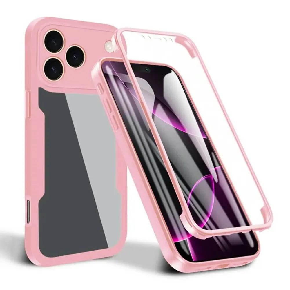 Techsuit ColorVerse 360 Series Ochranné sklo iPhone 17 Pro Max Růžová