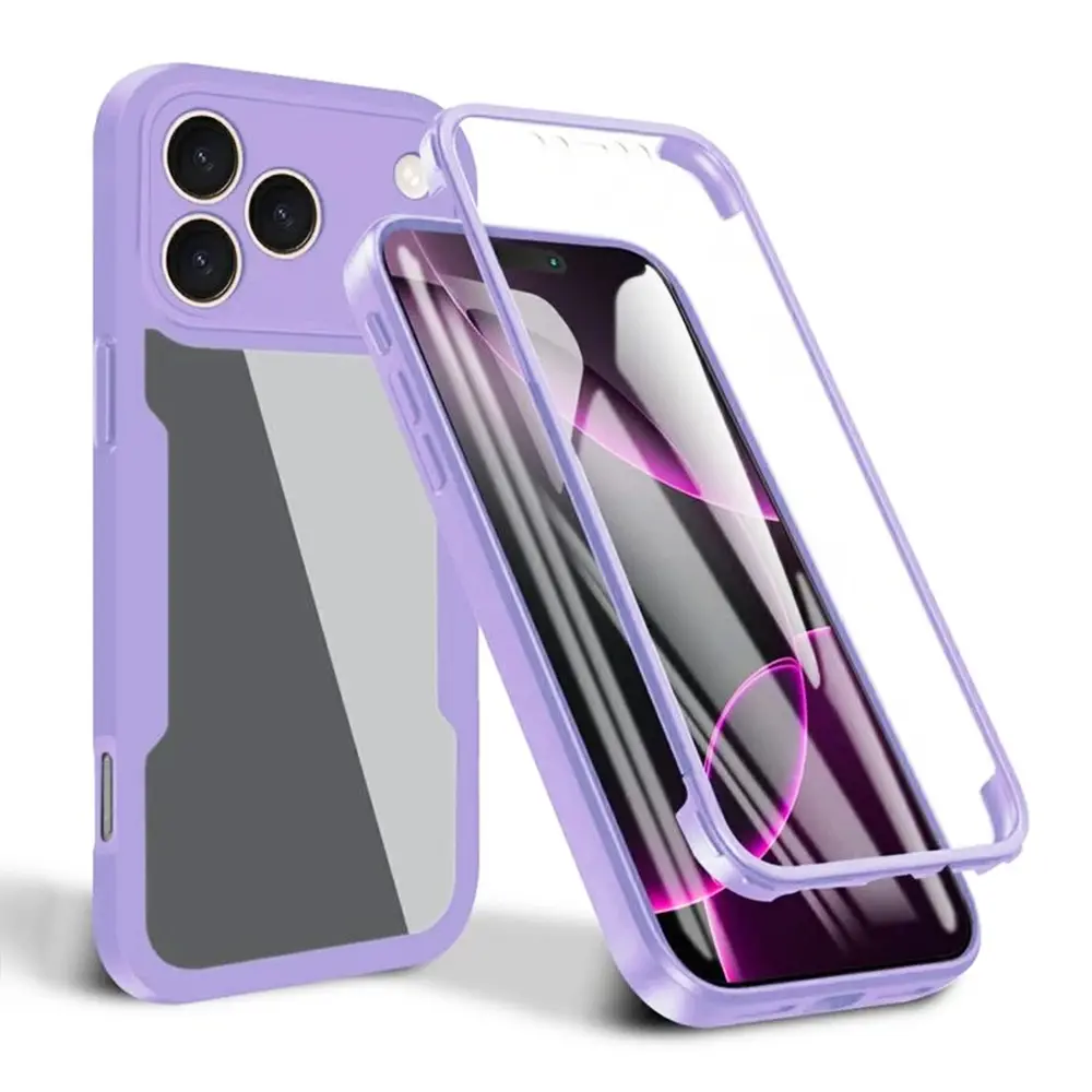 Techsuit ColorVerse 360 Series + Ochranné sklo iPhone 17 Pro Max Fialová