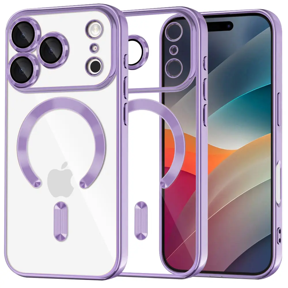 Techsuit Luxury Crystal MagSafe iPhone 17 Pro světle fialový
