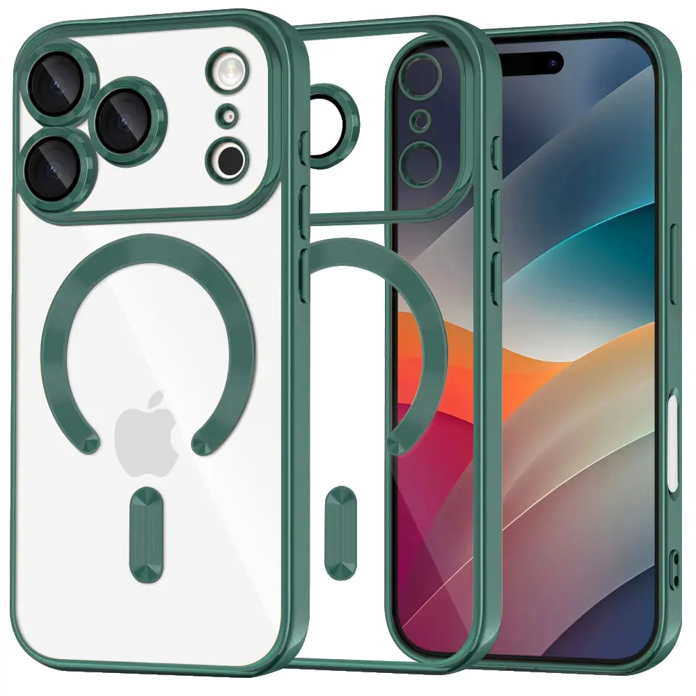 Techsuit Luxury Crystal MagSafe pro iPhone 17 Pro v tmavě zelené