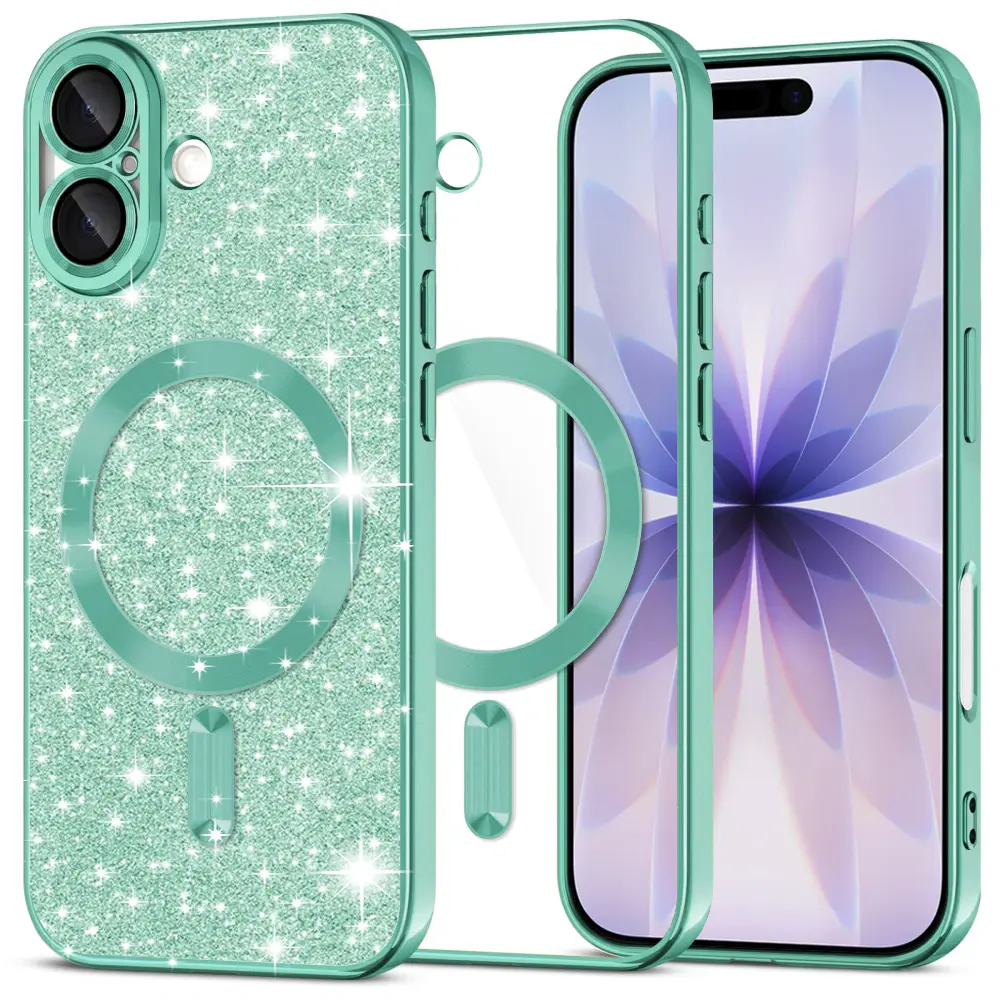 Techsuit Luxury Glitter MagSafe pro iPhone 17 světle zelená