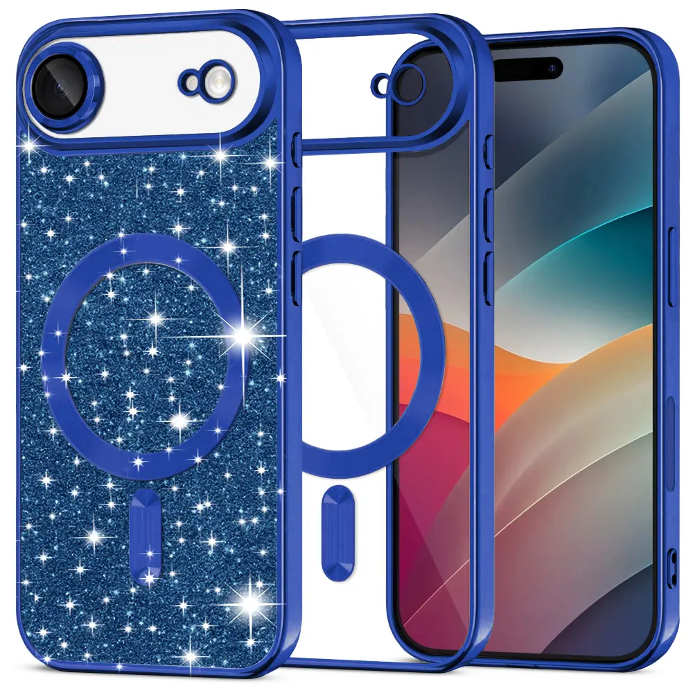 Techsuit Luxury Glitter MagSafe pro iPhone 17 Air v tmavě modré