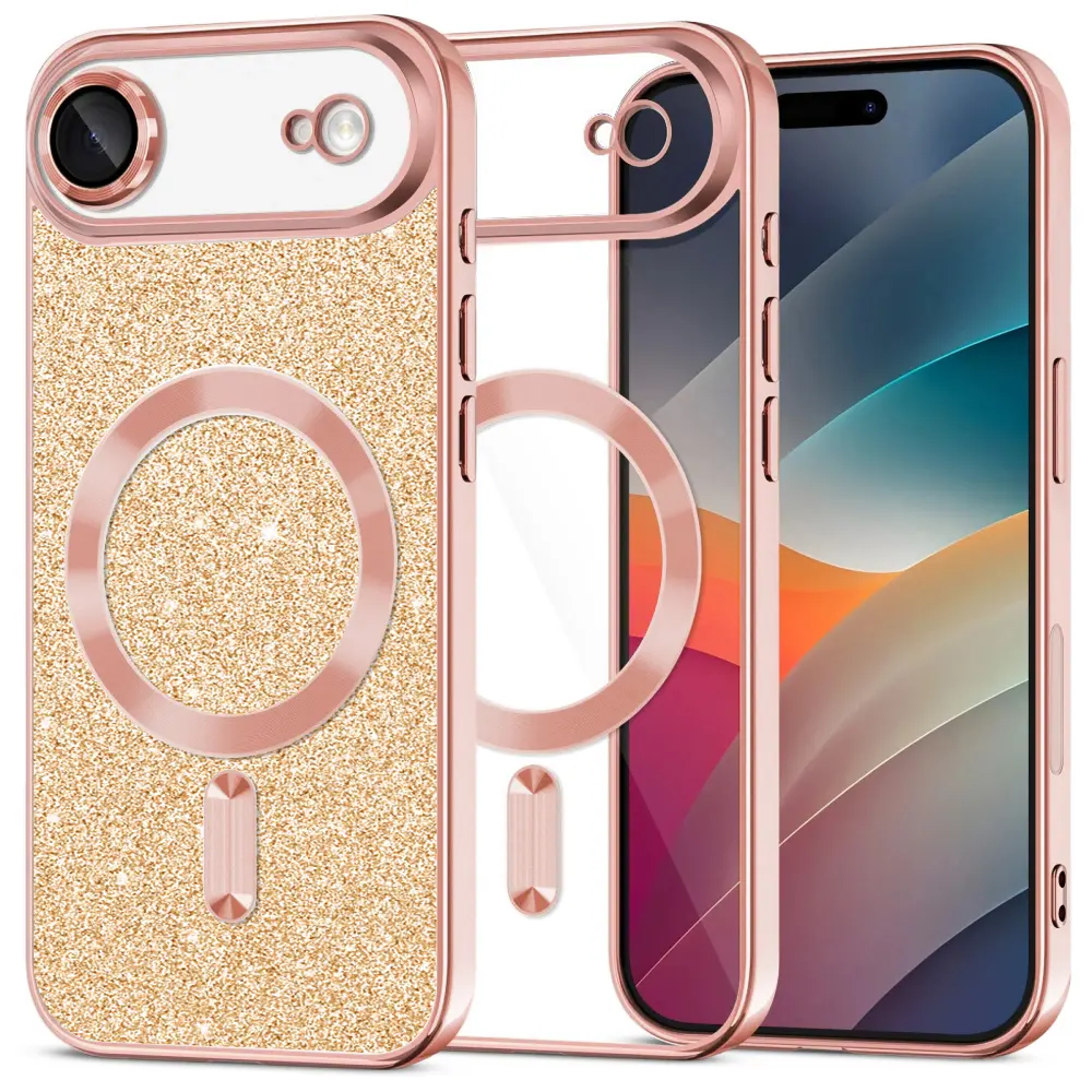 Techsuit Luxury Glitter MagSafe pro iPhone 17 Air růžově zlatý