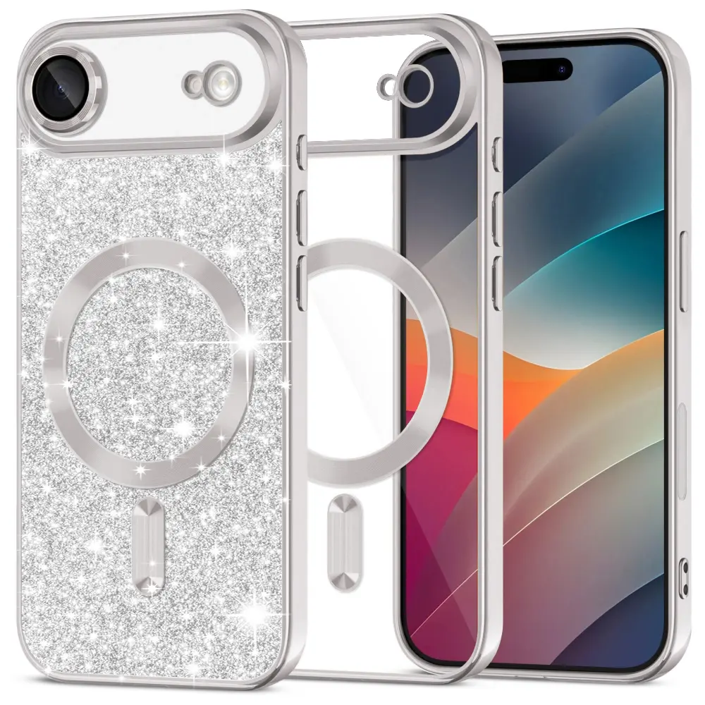 Techsuit Luxury Glitter MagSafe pro iPhone 17 Air stříbrný