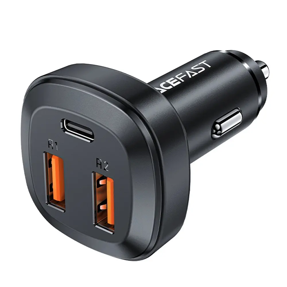 Acefast Car Charger B9 2x USB Type-C Rychlonabíječka 66W PD3.0 QC4+ Černá