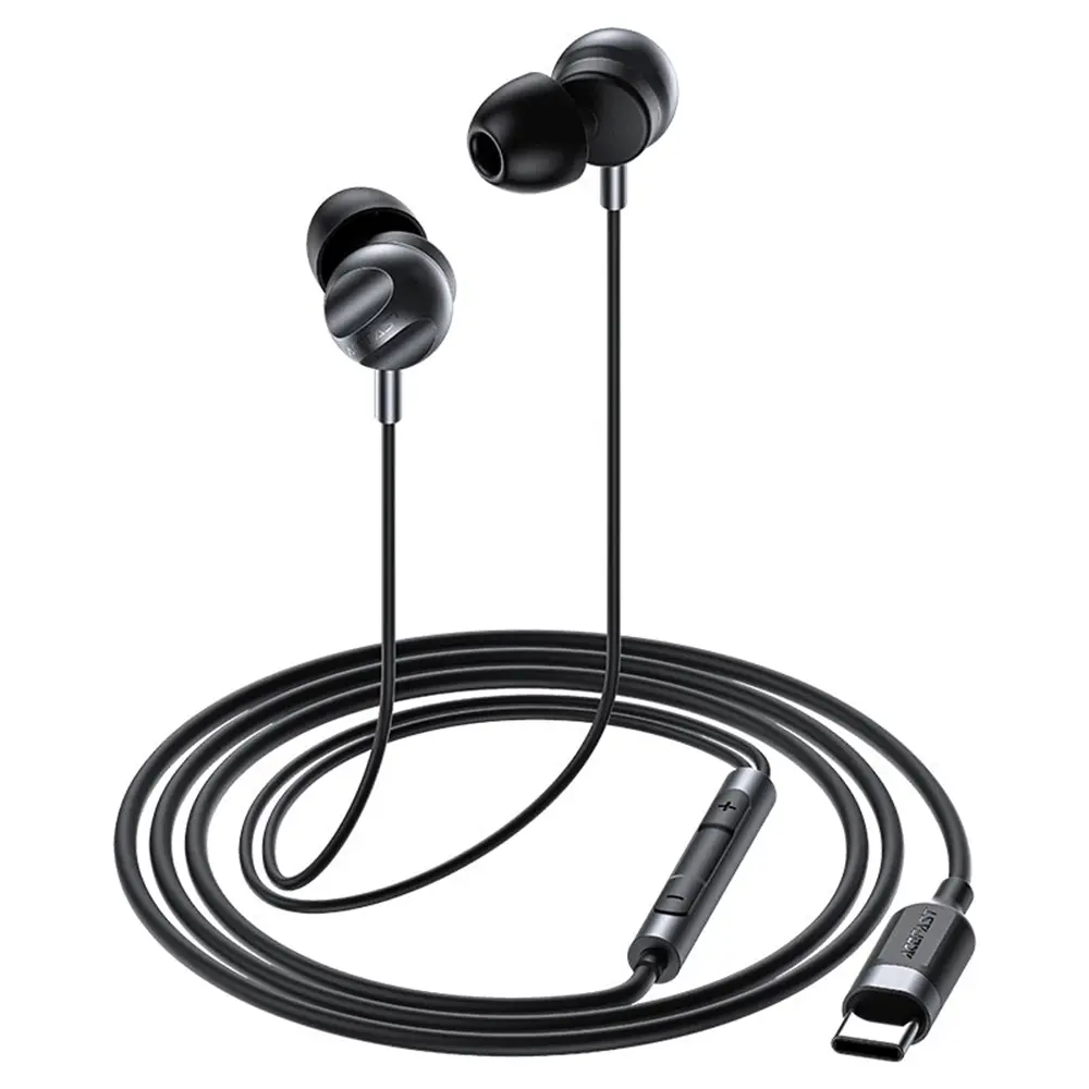 Acefast drátová sluchátka L6 Type-C do uší s HD mikrofonem flexibilní 1.2m černá