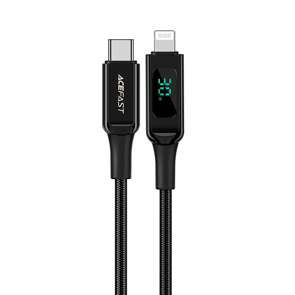Acefast Data Cable C6-01 Type-C na Lightning Rychlé nabíjení 1.2m Černá